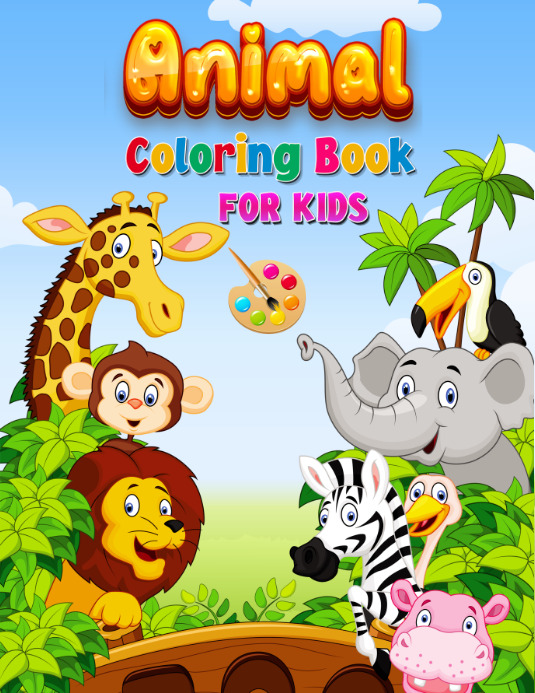 animal coloring book for kids Template PosterMyWall