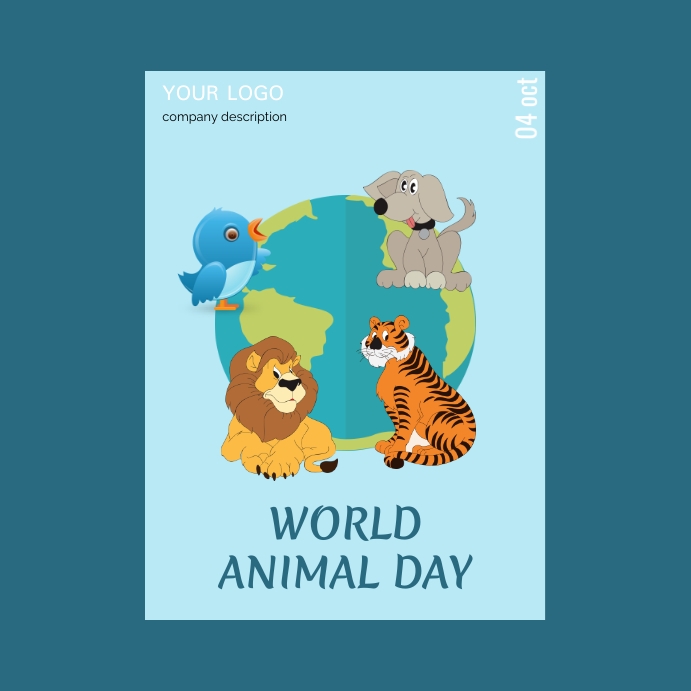 Pinterest Animal Posts Animal day instagram post Template | PosterMyWall