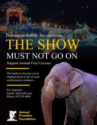 Animal Free Circuses Campaign Poster Template Volante (Carta US)