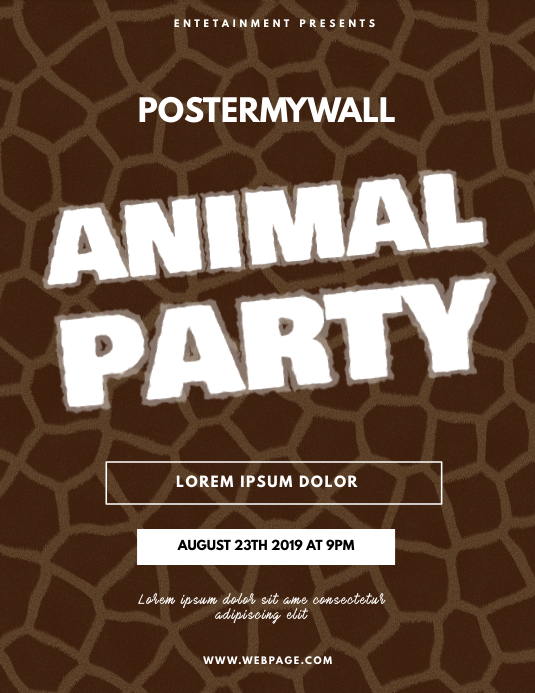 Animal Party Flyer Template PosterMyWall