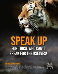 Animal Rights Awareness Poster Template Flyer (US Letter)