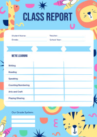 Class Report Card Template | PosterMyWall