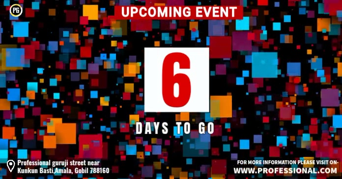 Animated Black Countdown Event Facebook Shared Image Video Template ...