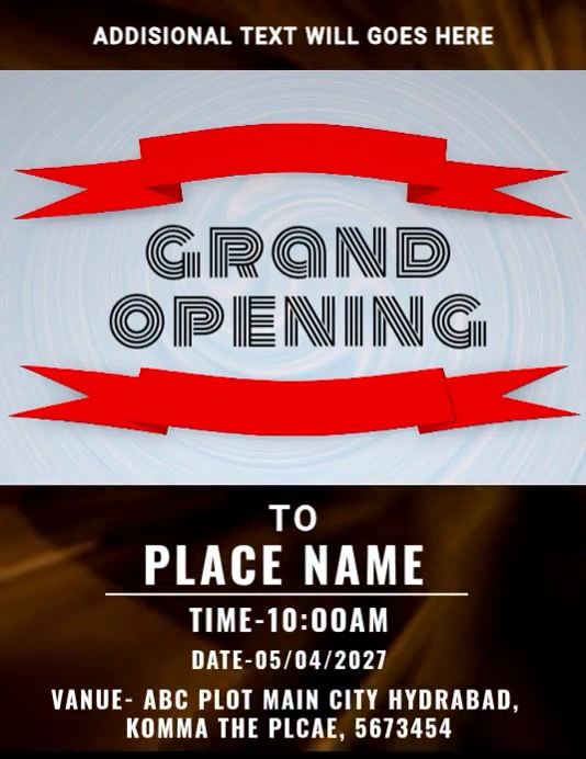Animated Black Grand Opening Event Flyer Video Template | PosterMyWall