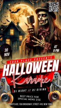 Black Halloween Karaoke Instagram Story Template
