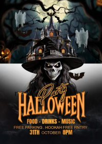Animated Black Illustrative Halloween Party A4 Video