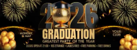 Black Graduation Party Facebook Cover Photo Template