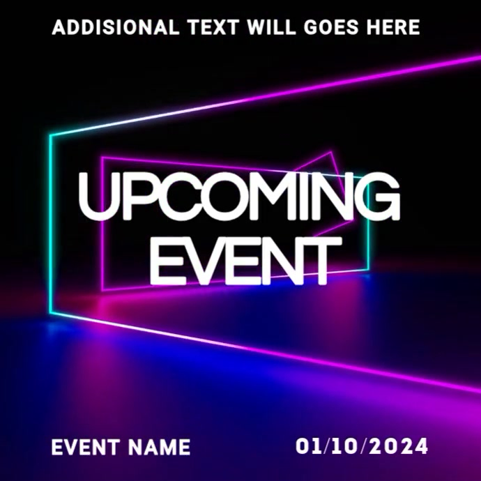 Animated Black Upcoming Event Instagram Post Video Template | PosterMyWall
