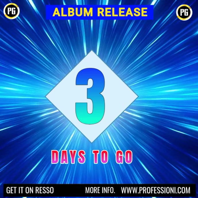 Animated Blue Album Release Countdown Instagram Post Video Template animated-blue-album-release-countdown-instagram-post-video-template