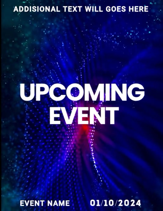 Event Advertisement. Blue Animated Blue Upcoming Event Flyer Video Template | PosterMyWall