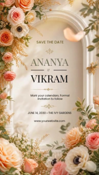 Brown Save the Date เรื่องราวบน Instagram Template
