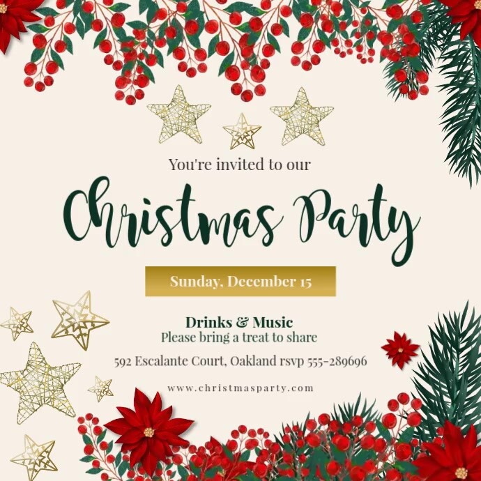 Plantillas De Invitaciones Para Fiestas Navideñas Para Escribir