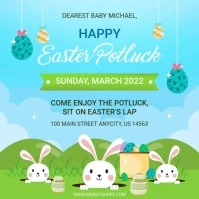Animated Easter party for kids Instagram-bericht template