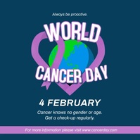 Animated Globe World Cancer Day Instagram Vid Square (1:1) template