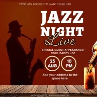 Animated Jazz Night video Flyer – Live Music Friday Party Template bar Club & Lounge Vibes Instagram Post