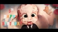 animated Joyful  Boss Baby Birthday Design Di Digital Display (16:9) template