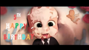 animated Joyful  Boss Baby Birthday Design Di Digitalt display (16:9) template
