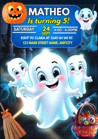 Ghost Birthday Party A4 Template