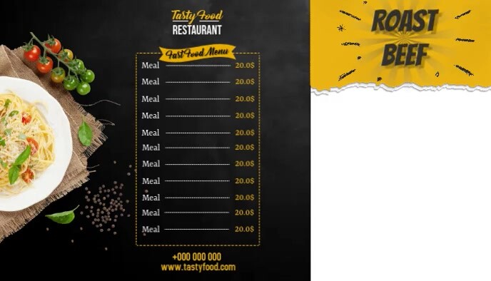 Animated Menu Template | PosterMyWall