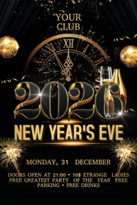 New Year Flyer Banner 4' × 6' template