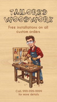 Orange Custom Woodwork Services Instagram Story Template