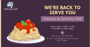 Animated Pasta Restaurant Reopening Facebook template