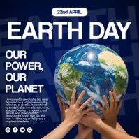 Animated Purple Modern & Minimal Earth Day Instagram Post Video template