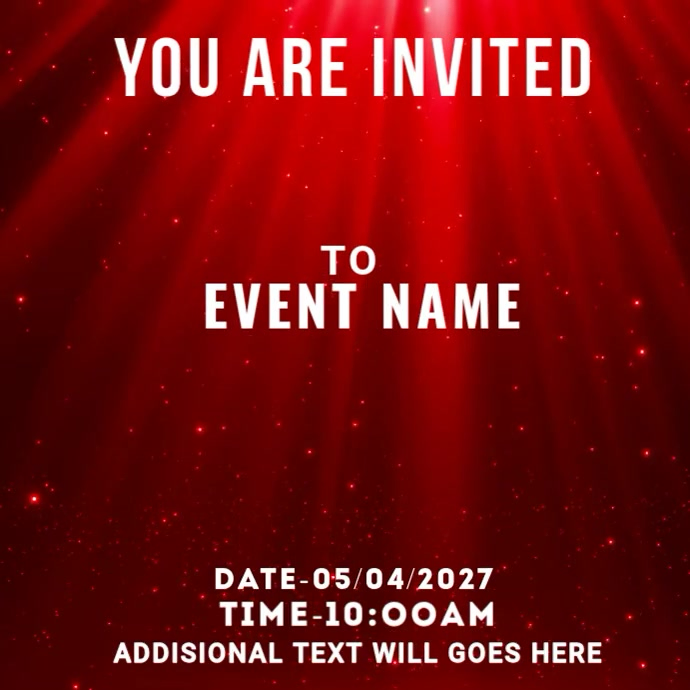 Animated Red Event Invitation Instagram Post Video Template | PosterMyWall