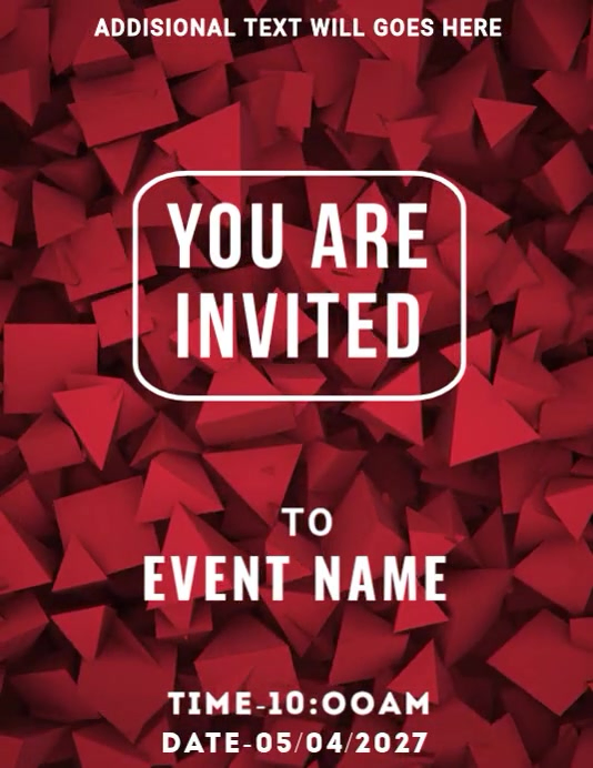 Red Invitation Flyers Template | PosterMyWall