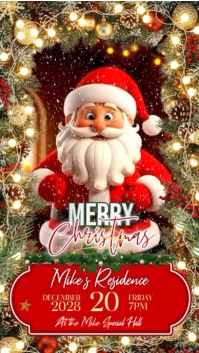 Animated Santa Holiday Invite Reel Rolka Instagram template