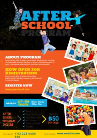 Animated White Joyful After School Program A4 Video template