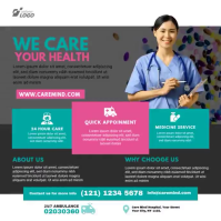 Animated White Professional Healthcare Services Square Video Quadrato (1:1) template