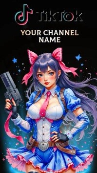 Anime Girl TikTok video background Pantalla Digital (9:16) template