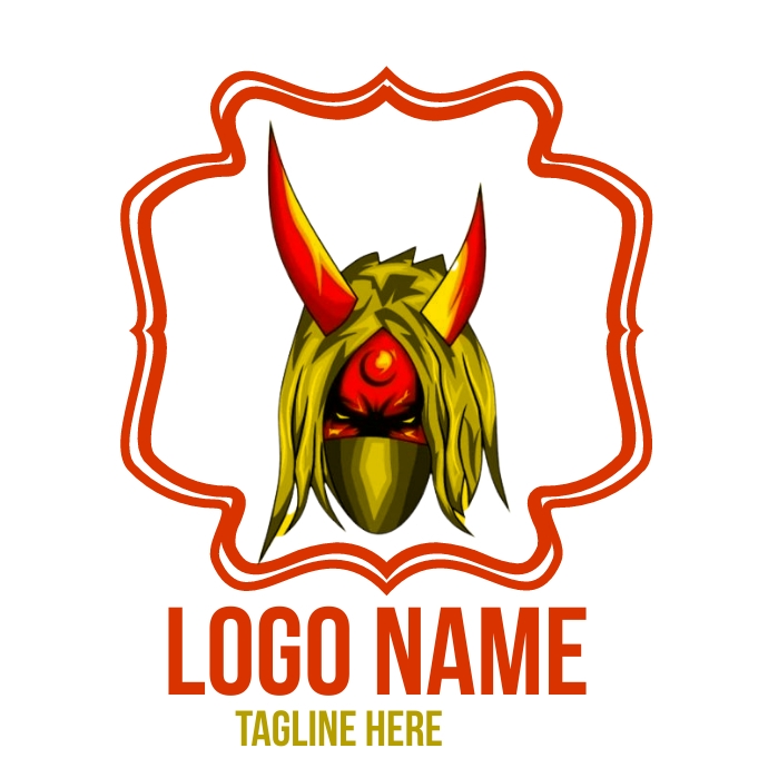 anime style logo , anime character logo carto template