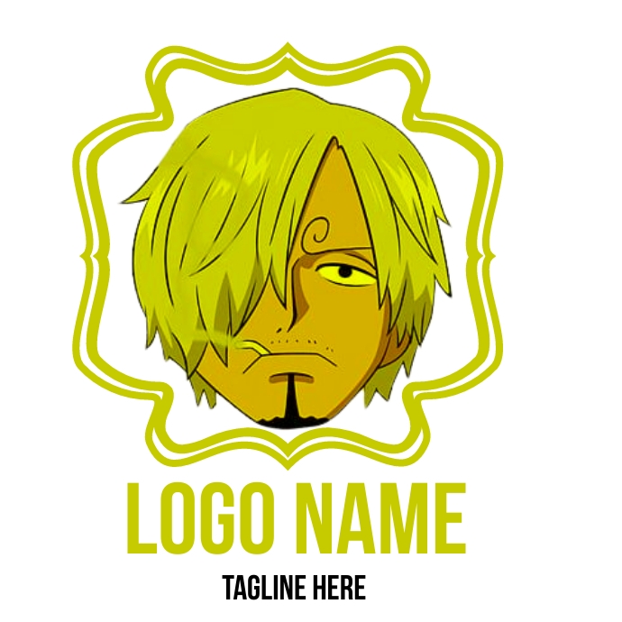 anime style logo , anime character logo carto template