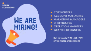 Animted Bullhorn Hiring Now Facebook Cover Vi template
