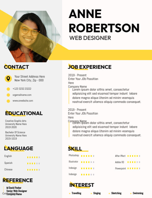 Anne Cv Anne Resume Template | PosterMyWall
