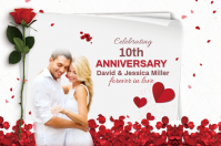 白色 Anniversary Celebration Poster Template