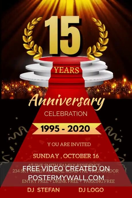 Anniversary Celebration 15 th Cartaz template
