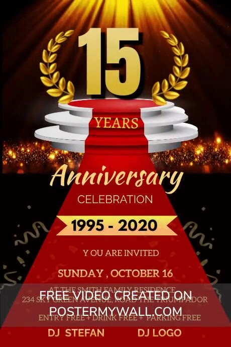 Anniversary Celebration 15 th Plakat template