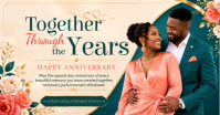 White Anniversary Celebration Image partagée Facebook Template