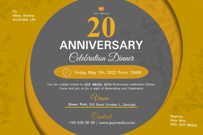 Anniversary Cartaz template