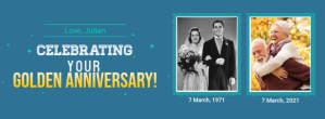 蓝色 Golden Anniversary Facebook-coverfoto Template