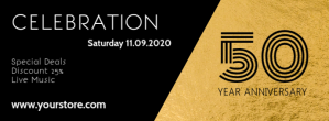 anniversary Gala Celebration Template gold Ad Fotografia de capa do Facebook