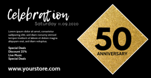 Anniversary Gala Celebration Template gold Ad