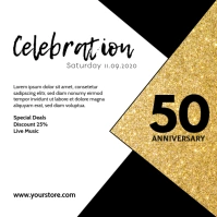 Anniversary Gala Celebration Template gold Ad Instagram Post