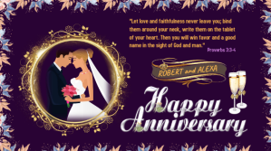 anniversary marriage wedding Digitalt display (16:9) template