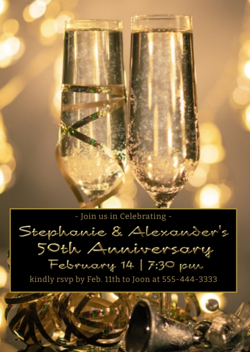 Anniversary Party Invitation Template PosterMyWall Anniversary Party Invitation Template PosterMyWall