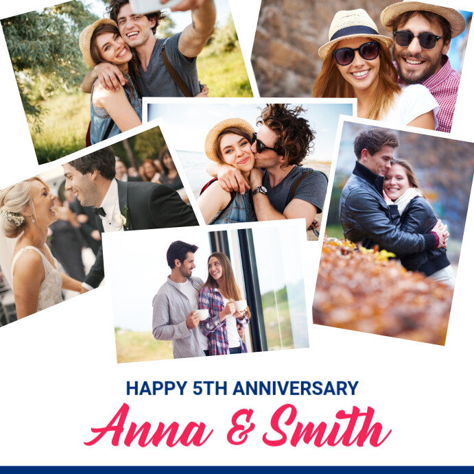 Anniversary Photo Collage Banner Template Instagram Plasing