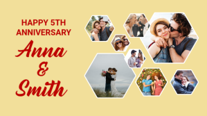 Anniversary Photo Collage Template Twitter-opslag